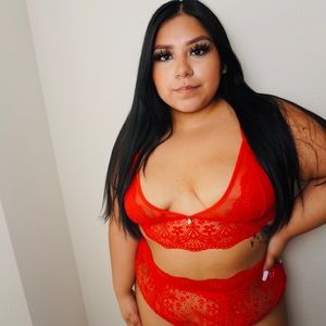 Red Lace Balconette Bra and High Waisted Ribbon Panty Set